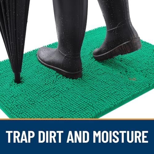 OLANLY Dog Door Mat for Muddy Paws 24x16, Super Absorbent Chenille Mud Mat - Image 2
