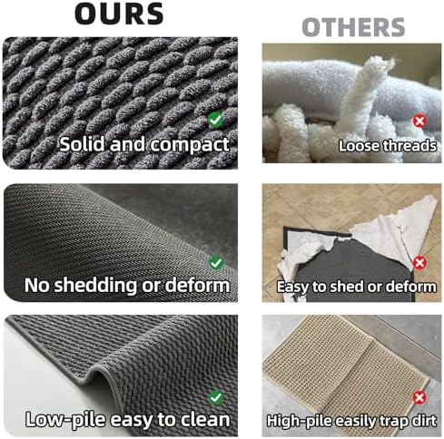 TYUU Bathroom Rugs Non Slip Washable, Super Absorbent Thin Bath Mat Quick Dry - Image 4