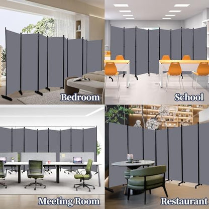 Room Divider 6 Panel-176''Wide Folding Privacy Screen, Large Partition Wall - Image 7