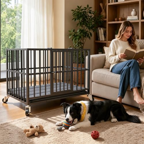 38 Inch Heavy Duty Dog Crate for Small Dogs, Escape Proof - Image 6