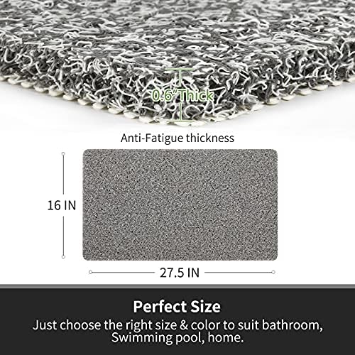 0.6" Extra Thick Non Slip Shower Mat, PVC Loofah Shower Mat - Image 2