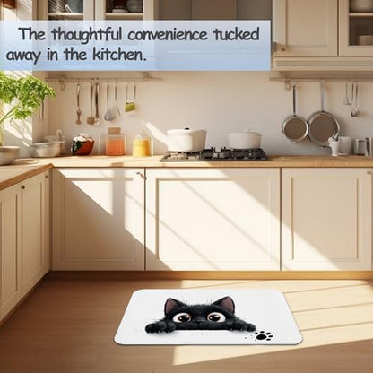 Cute Black Cat Bathroom Rug 29.5"x17", Super Absorbent Fast Drying Bath Mat - Image 6