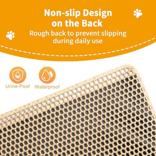 Cat Litter Mats Litter Trapping Mat, 2 Layer Honeycomb Pet Litterbox Matt - Image 6