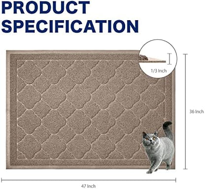 WePet Cat Litter Box Mat, Kitty Premium PVC Pad, Durable Trapping Rug, - Image 2