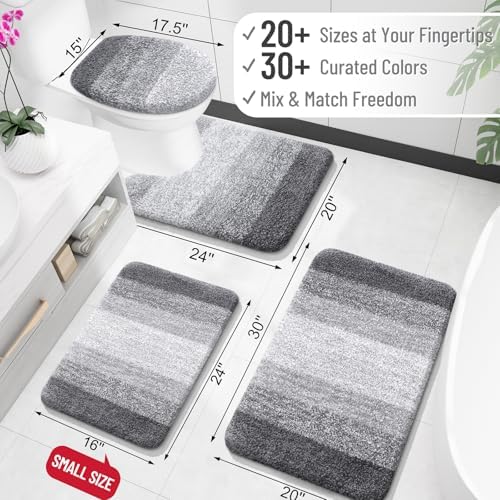 OLANLY Bathroom Runner Rug 59x17, Extra Soft Absorbent Microfiber Bath Rugs - Image 2