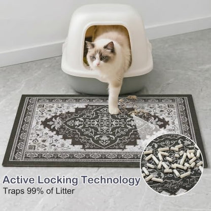 Glittme Cat Litter Mat 33"x22" Non-Slip Washable Trapping Mat - Image 2