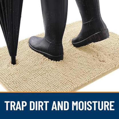 OLANLY Dog Door Mat for Muddy Paws 47x32, Super Absorbent Chenille Mud Mat - Image 2