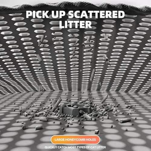 Cat Litter Mat 24x35 Inches, Honeycomb Double Layer Litter Trapping Mat - Image 4