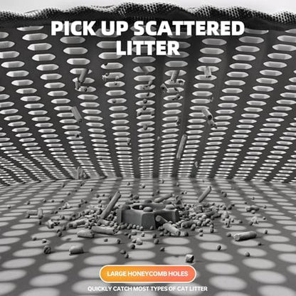 Cat Litter Mat 24x35 Inches, Honeycomb Double Layer Litter Trapping Mat - Image 4