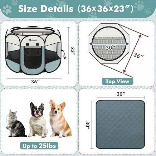 Persure Dog Cat Playpen Tent Crate Cage - Image 2
