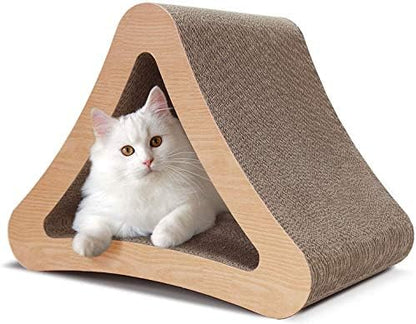 FluffyDream 3-Sided Triangle Cat Scratching Post Scratcher Cardboard, Recycle by FluffyDream