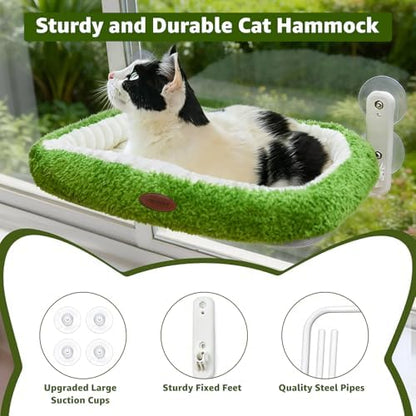 Woochpet Cat Window Perch，Cordless Foldable Cat Hammock Bed - Image 5