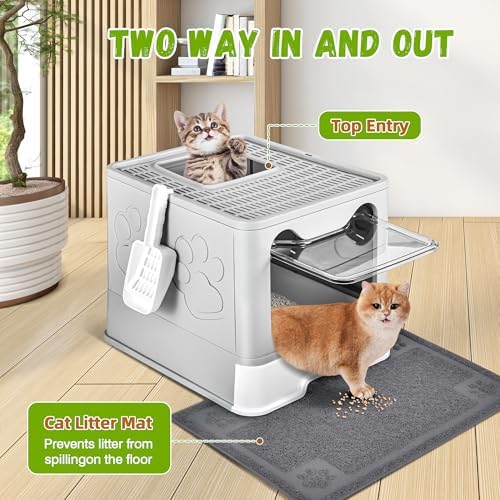 Covered Cat Litter Box, Extra Large Drawer Design - Image 4