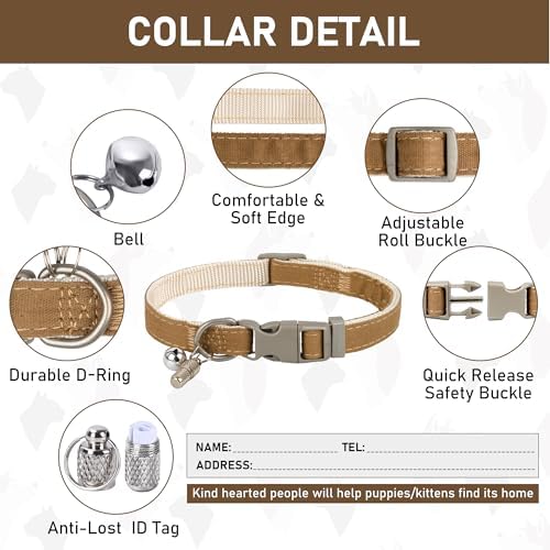 GAMUDA Small Pet Harness Collar and Leash Set, Step in No Chock No Pull Linen - Image 5