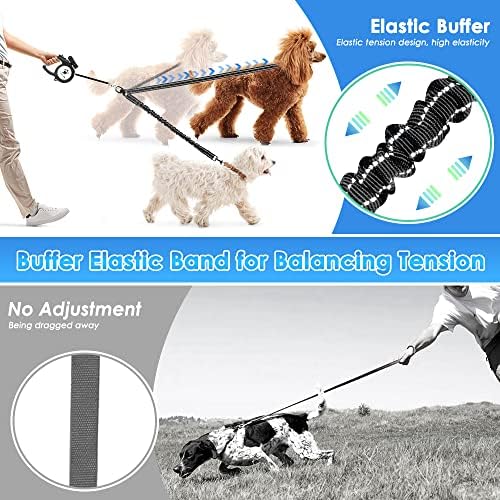AUTOWT Double Dog Leash, No Tangle 360° Swivel Rotation Reflective Lead - Image 2