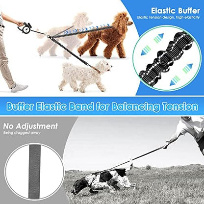 AUTOWT Double Dog Leash, No Tangle 360° Swivel Rotation Reflective Lead - Image 2