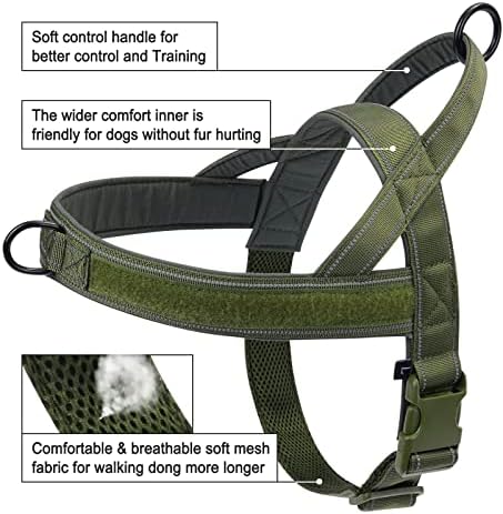 Green No Pull Dog Harness for Small Medium Large Sized Dog, Reflective Escape - Image 5