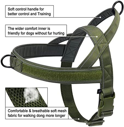 Green No Pull Dog Harness for Small Medium Large Sized Dog, Reflective Escape - Image 5