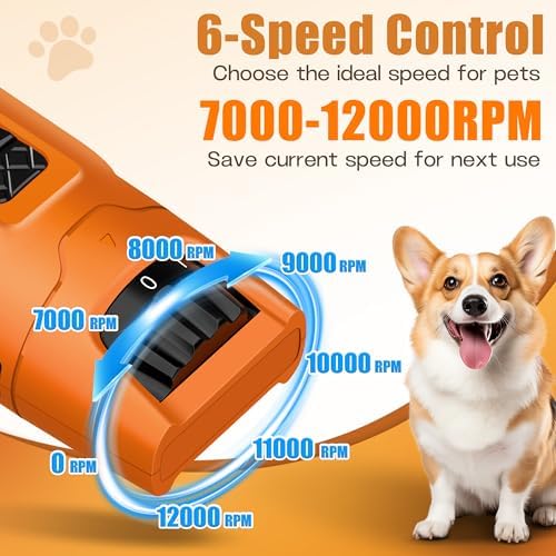6-Speed Dog Nail Grinder with Quiet, 2 LEDs & Anti-Slip - Image 2