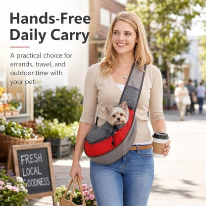 Pet Sling Carrier for Small Dogs Cats Under 5 Lbs, Hands-Free Travel Bag - Image 3
