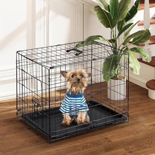 DUMOS Dog Crate, 30 Inch Small Medium Single Door Folding Dog Cage - Image 2