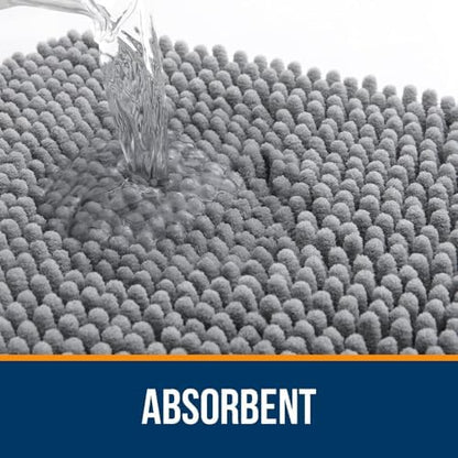 OLANLY Toilet Rugs U-Shaped 24x24, Soft Absorbent Chenille Contour Rugs - Image 4