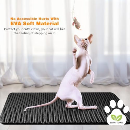 Cat Litter Mat 12"x12", Double Layer EVA litterbox Mat - Image 6