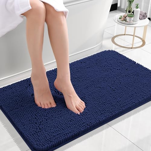 OLANLY Small Bathroom Rugs 24x16, Soft Absorbent Chenille Bath Rugs, Rubber by OLANLY