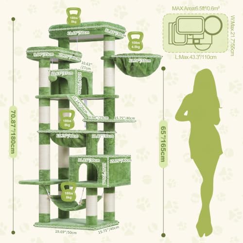 Heybly Cat Tree, 71-Inch-Tall Tower - Image 5