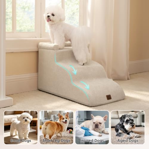EHEYCIGA 3-Step Curved Dog Stairs - Image 2