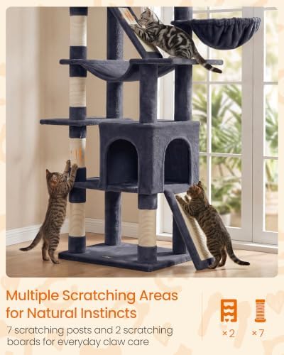 Feandrea Large Cat Tree, 81.1" Tall Sturdy Cat Tower - Image 4