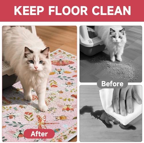 Cat Litter Mat, Traps 100% Cat Litter, Non-Slip Litter Box Trapping Mat - Image 3