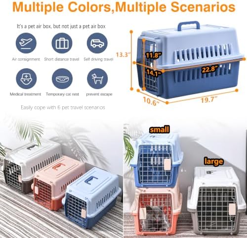 Pets Carrier, Hard-Sided, for Small Dog/Cat up to 20 lb, Suit for Airline/Road - Image 5