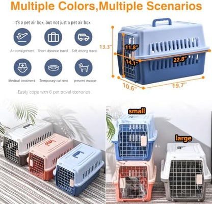 Pets Carrier, Hard-Sided, for Small Dog/Cat up to 20 lb, Suit for Airline/Road - Image 5