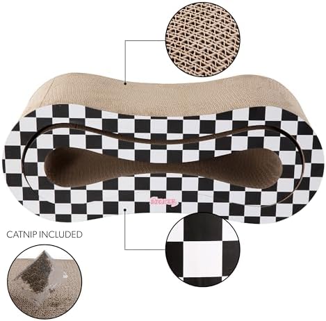 Suvi 26" Modern Cardboard Infinity 2-in-1 Lounge Bed Cat Scratcher - Image 4
