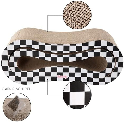 Suvi 26" Modern Cardboard Infinity 2-in-1 Lounge Bed Cat Scratcher - Image 4