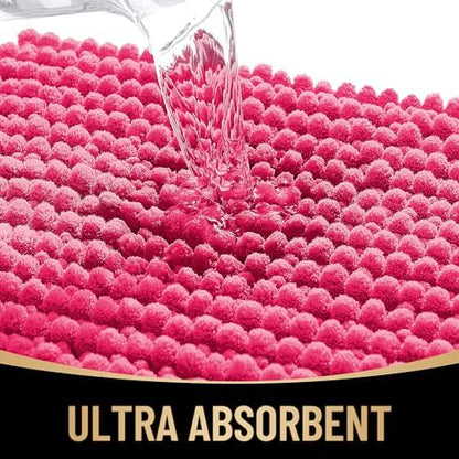 OLANLY Thick Chenille Bathroom Runner Rugs Mats 44x24, Hot Pink - Image 3