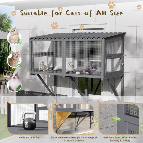 Cat Catio, Cat Window Perch for Indoor Cats, Cats Enclosure Windows - Image 3