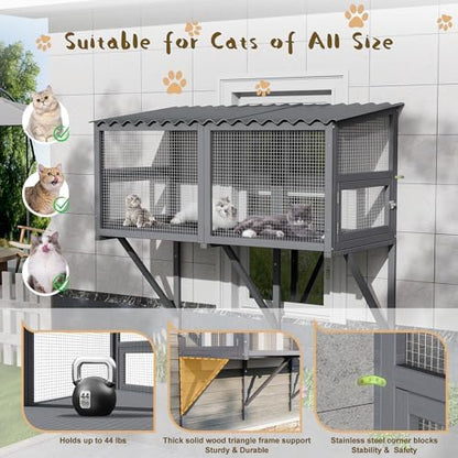 Cat Catio, Cat Window Perch for Indoor Cats, Cats Enclosure Windows - Image 3