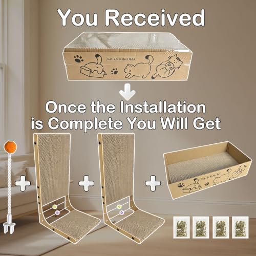 Value 3-Pack Cat Scratching Post, 3-in1 Cat Scratcher - Image 2