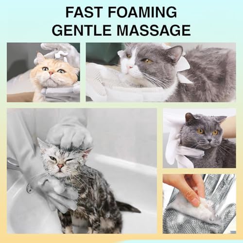 Pet Grooming Gloves, 5-Finger Silicone Dog Bath Scrubber - Image 5
