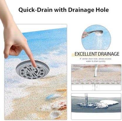 Square Shower Mat, Yonala 27 x 27 Inch Stylish Non Slip Shower Mats - Image 5