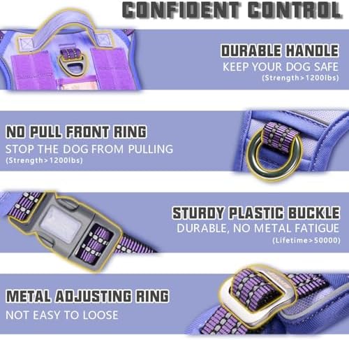 AUROTH Tactical Dog Harness for Large Dogs, Heavy Duty No Pull Pet Vest - Image 3