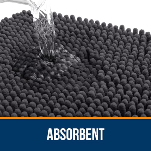 OLANLY Bathroom Runner Rugs 45x27, Extra Soft Absorbent Chenille Bath Rugs - Image 4