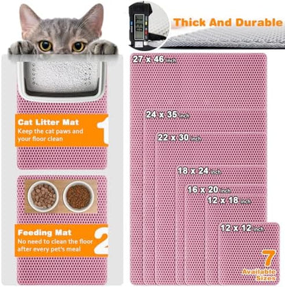 Cat Litter Mat 18"x24", Double Layer EVA litterbox Mat - Image 2