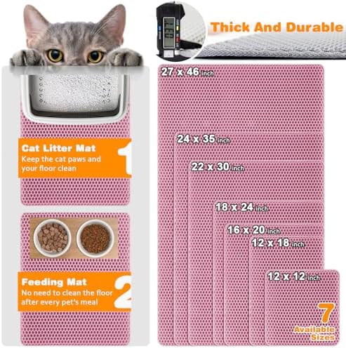 Cat Litter Mat 22"x30", Double Layer EVA litterbox Mat - Image 2