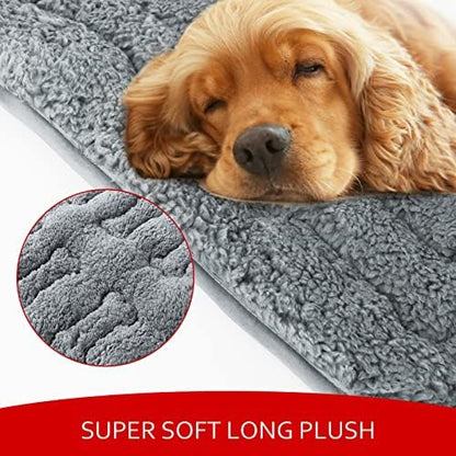 Dog Bed Crate Mat 2 Pack, Soft Plush Dog Bed Pad - Image 2