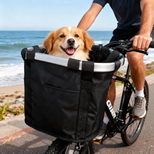 Bike Front Basket Foldable Dog Bike Basket - Image 2