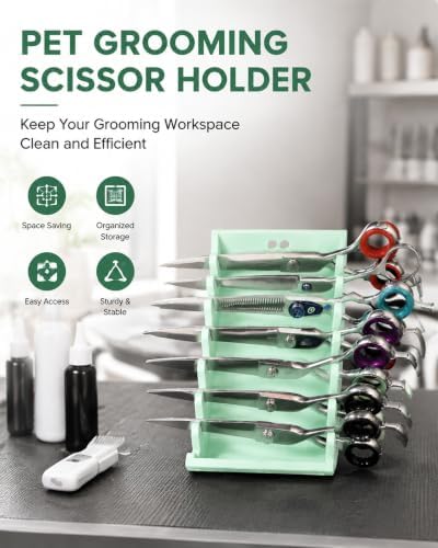 Pet Grooming Scissor Holder, Holds 8 Shears, Shear Organizer Rack - Image 3