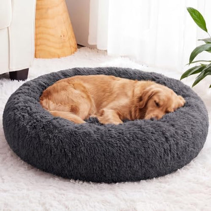 WNPETHOME Large Round Calming Dog Bed Cat Bed by WNPETHOMEPETSHOME